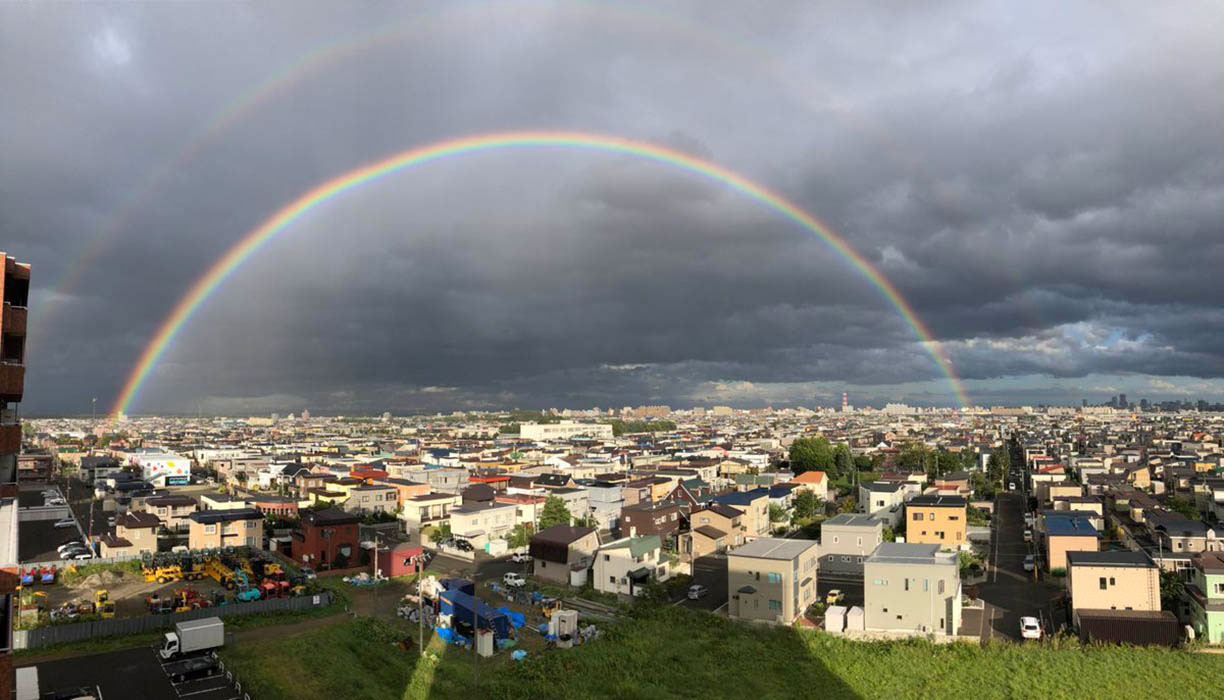 9月6日前日に札幌市で撮影された虹